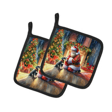 Load image into Gallery viewer, Schnauzer and Santa Claus Pot Holders - Set of 2 Decorative Kitchen Helpers | Made in the USA