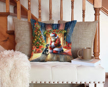 Load image into Gallery viewer, Schnauzer and Santa Claus Throw Pillow - 14x14 Decorative Pillow – Art for Your Home &amp; Patio