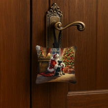 Load image into Gallery viewer, Schnauzer and Santa Claus Hanging Square Fabric Ornament 3.5 × 3.5