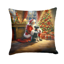 Load image into Gallery viewer, Schnauzer and Santa Claus Throw Pillow - 14x14 Decorative Pillow – Art for Your Home &amp; Patio