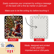 Load image into Gallery viewer, Scottish Terrier and Santa Claus Porcelain Ornament