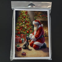 Load image into Gallery viewer, Scottish Terrier and Santa Claus Greeting Cards - Blank Note Cards – 8-Pack of Artist-Designed Cards with Envelopes