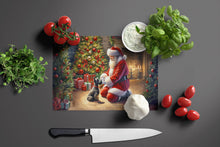 Load image into Gallery viewer, Scottish Terrier and Santa Claus Glass Cutting Boards – Durable, Decorative Kitchen Art