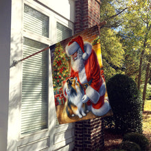 Load image into Gallery viewer, Sheltie and Santa Claus House Flag