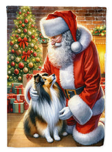 Load image into Gallery viewer, Sheltie and Santa Claus House Flag