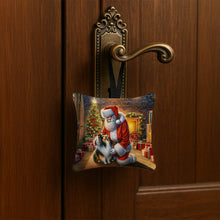 Load image into Gallery viewer, Sheltie and Santa Claus Hanging Square Fabric Ornament 3.5 × 3.5