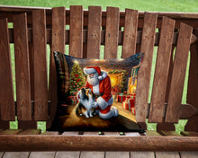 Load image into Gallery viewer, Sheltie and Santa Claus Throw Pillow - 14x14 Decorative Pillow – Art for Your Home &amp; Patio