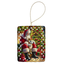 Load image into Gallery viewer, Shiba Inu and Santa Claus Porcelain Ornament