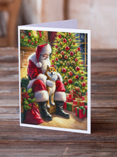 Load image into Gallery viewer, Shiba Inu and Santa Claus Greeting Cards - Blank Note Cards – 8-Pack of Artist-Designed Cards with Envelopes