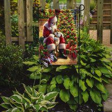 Load image into Gallery viewer, Shiba Inu with Santa Garden Flag – Christmas Dog Yard Decor