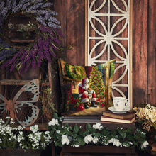 Load image into Gallery viewer, Shiba Inu and Santa Claus Throw Pillow - 14x14 Decorative Pillow – Art for Your Home &amp; Patio