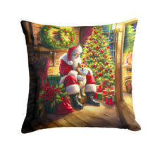 Load image into Gallery viewer, Shiba Inu and Santa Claus Throw Pillow - 14x14 Decorative Pillow – Art for Your Home &amp; Patio
