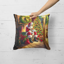 Load image into Gallery viewer, Shiba Inu and Santa Claus Throw Pillow