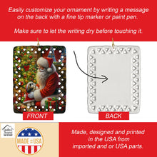 Load image into Gallery viewer, Shih Tzu and Santa Claus Porcelain Ornament