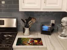Load image into Gallery viewer, Shih Tzu and Santa Claus Glass Cutting Boards – Durable, Decorative Kitchen Art