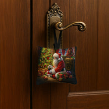 Load image into Gallery viewer, Shih Tzu and Santa Claus Hanging Square Fabric Ornament 3.5 × 3.5