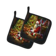 Load image into Gallery viewer, Shih Tzu and Santa Claus Pot Holders - Set of 2 Decorative Kitchen Helpers | Made in the USA