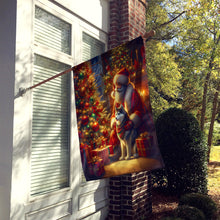 Load image into Gallery viewer, Siberian Husky and Santa Claus House Flag