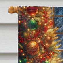 Load image into Gallery viewer, Siberian Husky and Santa Claus House Flag