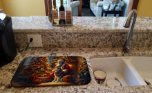 Load image into Gallery viewer, Siberian Husky and Santa Claus Dish Drying Mat