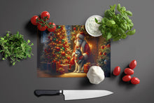 Load image into Gallery viewer, Siberian Husky and Santa Claus Glass Cutting Boards – Durable, Decorative Kitchen Art