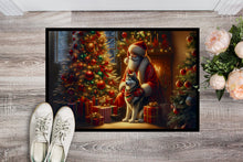 Load image into Gallery viewer, Siberian Husky and Santa Claus Doormat