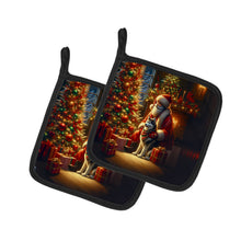 Load image into Gallery viewer, Siberian Husky and Santa Claus Pot Holders - Set of 2 Decorative Kitchen Helpers | Made in the USA