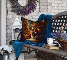 Load image into Gallery viewer, Siberian Husky and Santa Claus Throw Pillow