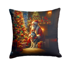 Load image into Gallery viewer, Siberian Husky and Santa Claus Throw Pillow