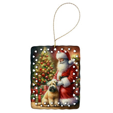 Load image into Gallery viewer, Wheaten Terrier and Santa Claus Porcelain Ornament