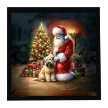 Load image into Gallery viewer, Wheaten Terrier and Santa Claus Framed Metal Print