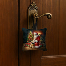 Load image into Gallery viewer, Wheaten Terrier and Santa Claus Hanging Square Fabric Ornament 3.5 × 3.5