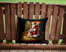 Load image into Gallery viewer, Wheaten Terrier and Santa Claus Throw Pillow - 14x14 Decorative Pillow – Art for Your Home &amp; Patio