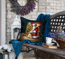 Load image into Gallery viewer, Wheaten Terrier and Santa Claus Throw Pillow