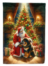 Load image into Gallery viewer, Tibetan Mastiff and Santa Claus House Flag