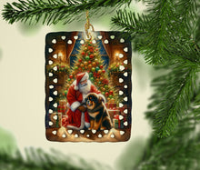 Load image into Gallery viewer, Tibetan Mastiff and Santa Claus Porcelain Ornament
