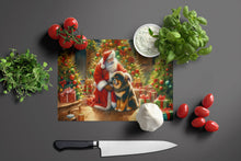 Load image into Gallery viewer, Tibetan Mastiff and Santa Claus Glass Cutting Boards – Durable, Decorative Kitchen Art