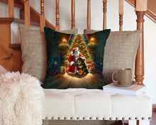 Load image into Gallery viewer, Tibetan Mastiff and Santa Claus Throw Pillow - 14x14 Decorative Pillow – Art for Your Home &amp; Patio