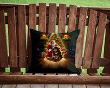 Load image into Gallery viewer, Tibetan Mastiff and Santa Claus Throw Pillow - 14x14 Decorative Pillow – Art for Your Home &amp; Patio