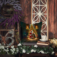Load image into Gallery viewer, Tibetan Mastiff and Santa Claus Throw Pillow