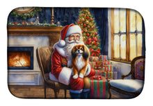 Load image into Gallery viewer, Tibetan Spaniel and Santa Claus Dish Drying Mat