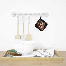 Load image into Gallery viewer, Tibetan Spaniel and Santa Claus Pot Holders - Set of 2 Decorative Kitchen Helpers | Made in the USA
