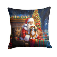 Load image into Gallery viewer, Tibetan Spaniel and Santa Claus Throw Pillow