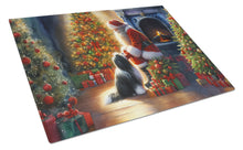 Load image into Gallery viewer, Tibetan Terrier and Santa Claus Glass Cutting Boards – Durable, Decorative Kitchen Art