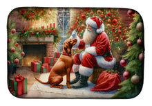 Load image into Gallery viewer, Vizsla and Santa Claus Dish Drying Mat