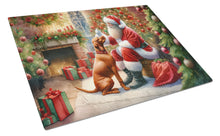 Load image into Gallery viewer, Vizsla and Santa Claus Glass Cutting Boards – Durable, Decorative Kitchen Art