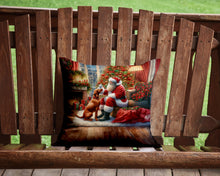 Load image into Gallery viewer, Vizsla and Santa Claus Throw Pillow - 14x14 Decorative Pillow – Art for Your Home &amp; Patio
