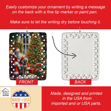 Load image into Gallery viewer, Weimaraner and Santa Claus Porcelain Ornament