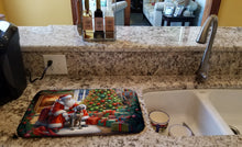 Load image into Gallery viewer, Weimaraner and Santa Claus Dish Drying Mat