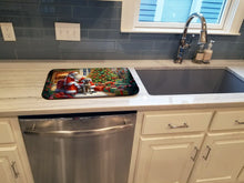 Load image into Gallery viewer, Weimaraner and Santa Claus Dish Drying Mat